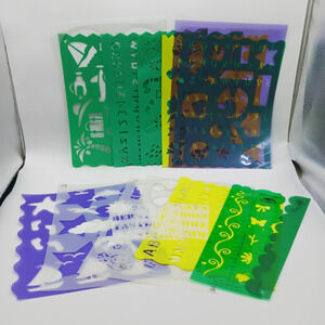 Lot of Scrapbooking Paper Crafting Plastic Stencils Shapes Letters Baby